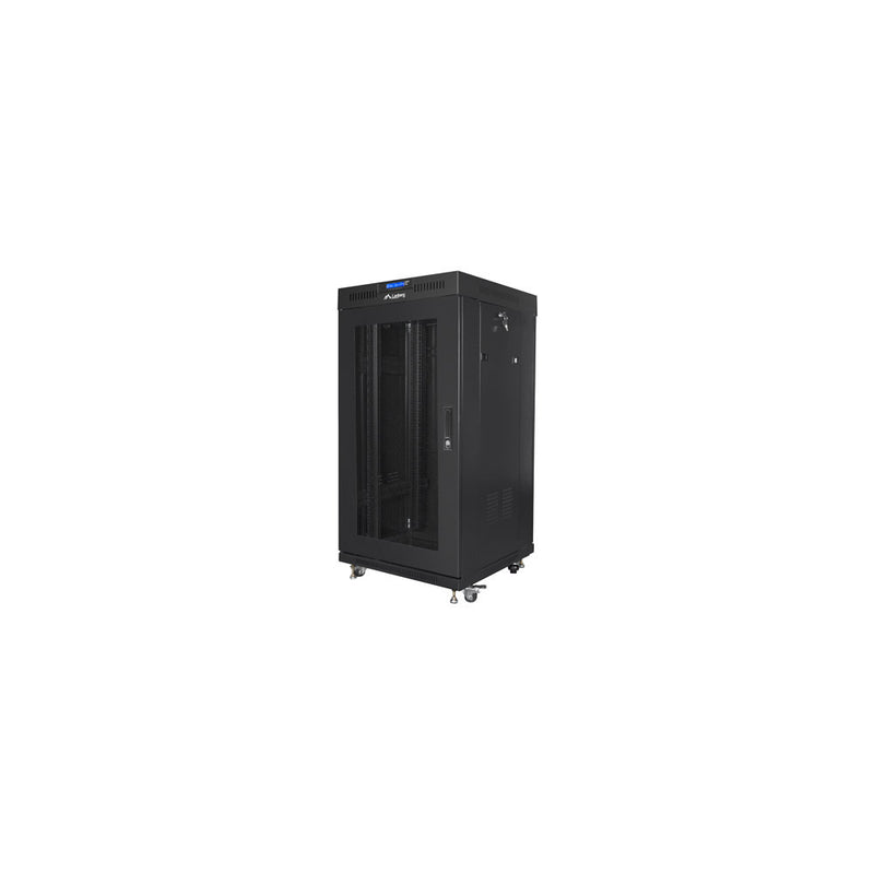 22U 19 inch floor standing server cabinet 600 × 600 black rack cabinet with perforated mesh door LCD display ventilated datacenter network rack IT cabinet