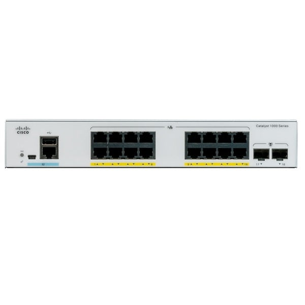 Cisco Catalyst C1000-16T-2G-L 16 port Gigabit Ethernet Layer 2 managed switch with 2x 1G SFP uplinks
