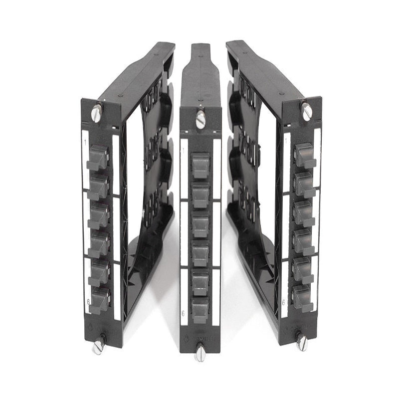 FO DCS 3U 7HP BO module with 6 MTP PC Type A adapters for OS2 9/125 singlemode fiber high density datacenter patch panel systems