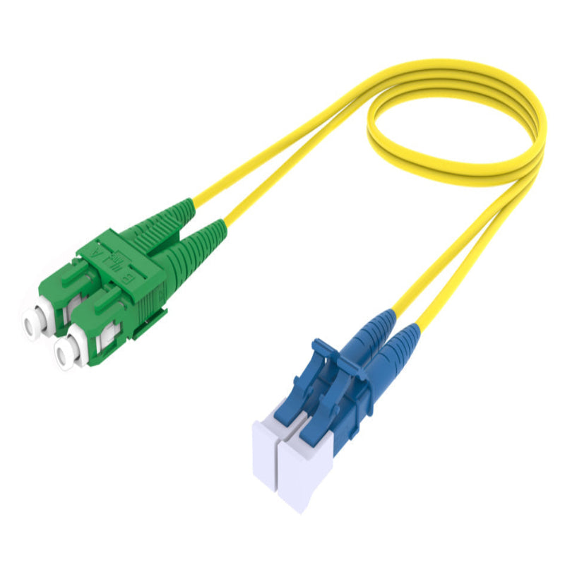 LC/UPC to SC/APC OS2 singlemode duplex fiber optic patch cable yellow LSZH LC UPC to SC APC patch cord for telecom and data center connectivity