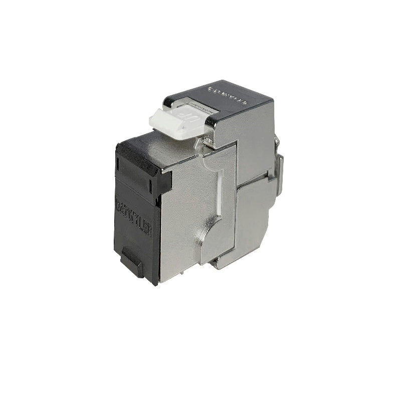 KS-T Plus 1/8 tool-less Cat6A shielded RJ45 keystone module for 10G Ethernet structured network cabling 12-pack