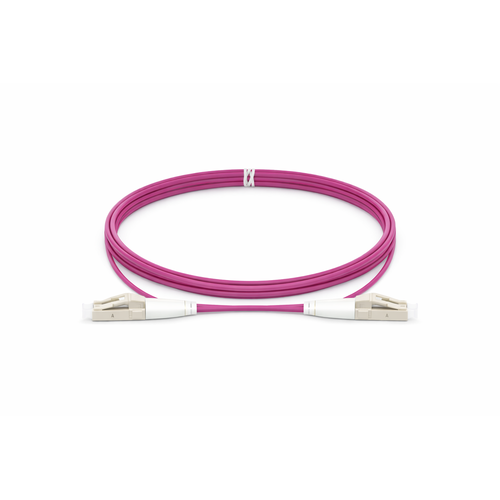 LC/UPC to LC/UPC OM4 multimode uniboot duplex fiber optic patch cable magenta LSZH 50/125µm LC LC patch cord for high speed data center connectivity