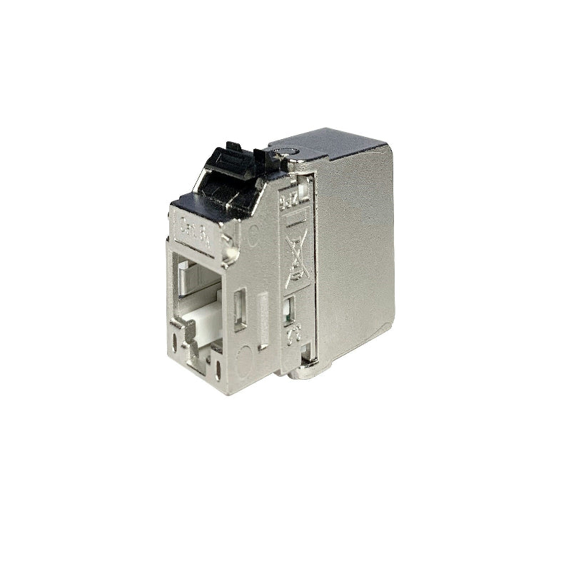 MS-C6A 1/8 Cat6A, abgeschirmtes RJ45-Keystone-Modul mit 180-Grad-Stecker für die strukturierte 10G-Ethernet-Netzwerkverkabelung