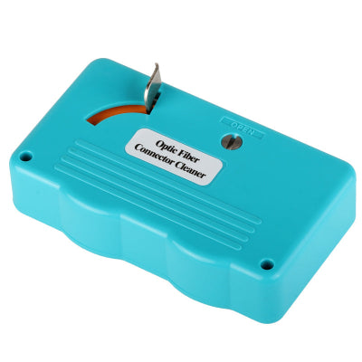 Fiber optic cassette cleaner for LC SC FC ST D4 DIN and E2000 connectors with 500 dry cleaning cycles for professional fiber maintenance