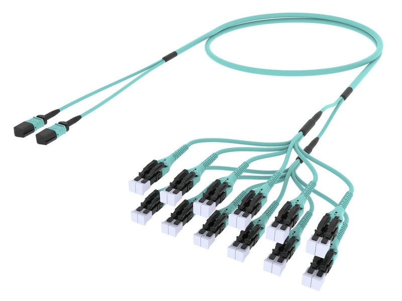 Ultra Laag Verlies ULL LazrSPEED® 550 MPO, 24-vezel (niet-gepind) naar LC/UPC Uniboot Robuuste fanout kabel, LSZH