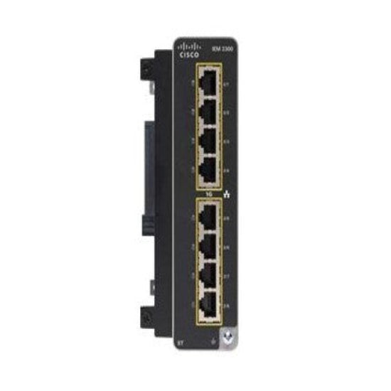 Cisco IEM-3300-8T 8-port Gigabit Ethernet copper expansion module for IE3300 Rugged switches.