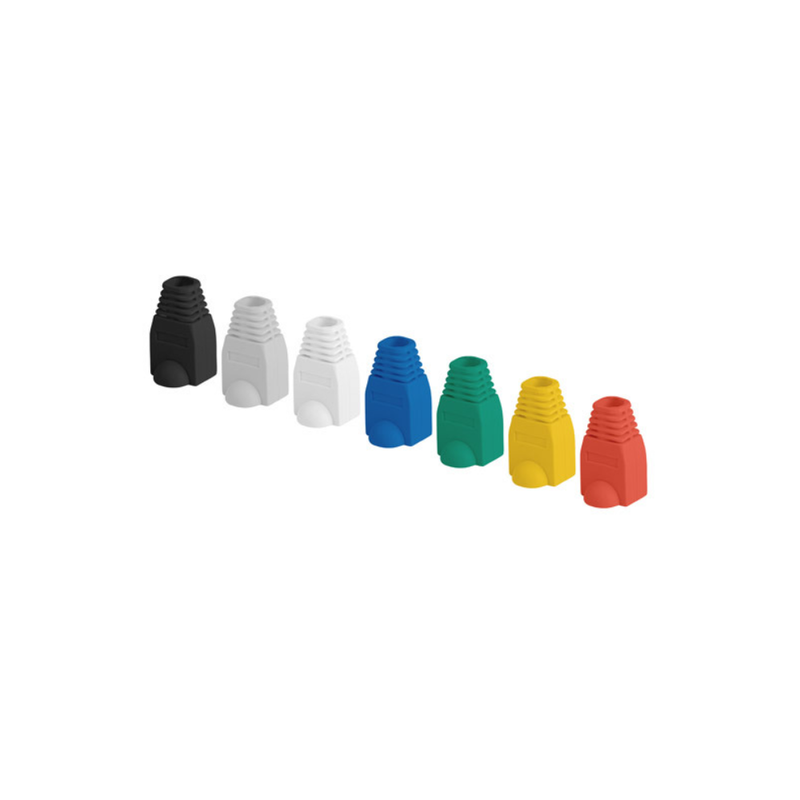 RJ45 strain relief boot grey connector protection cap for Ethernet patch cables 100-pack network cable accessory