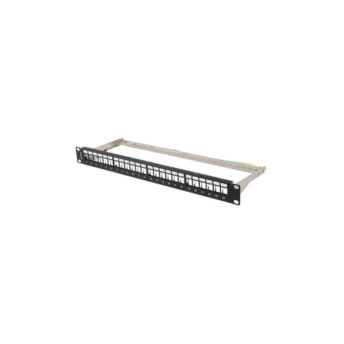 24-Port-FTP-Keystone-Patchfeld, 19-Zoll-Rackmontage, 1U, abgeschirmtes Metall-Netzwerk-Patchfeld für strukturierte Verkabelung und Rechenzentrumsinstallationen