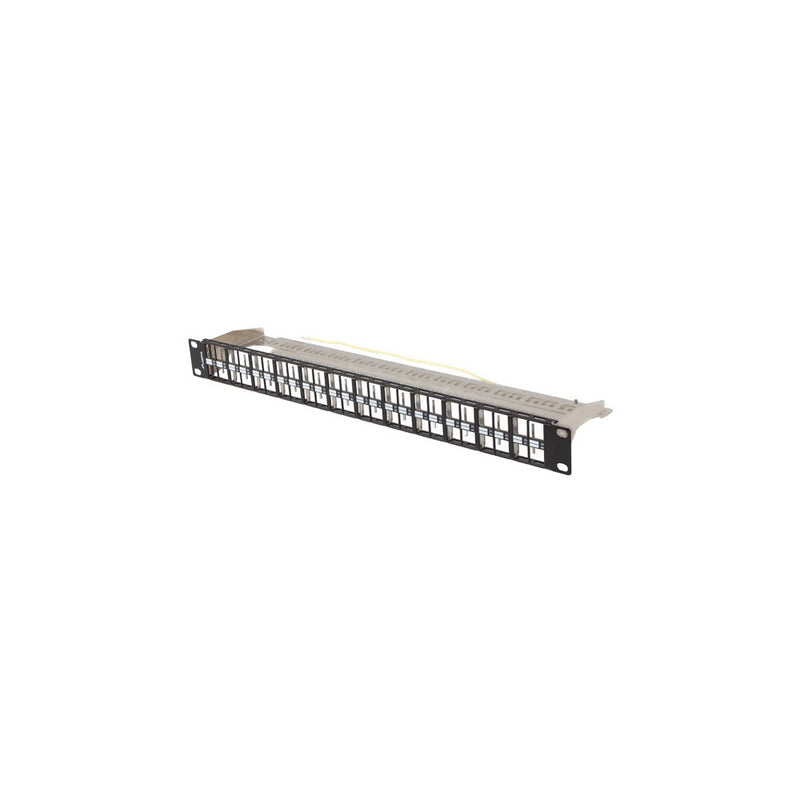 48 port FTP keystone patch panel 19 inch rackmount 1U shielded metal network patch panel for structured cabling and data center connectivity