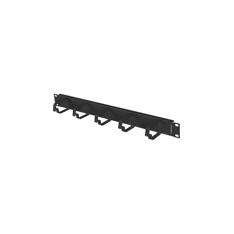 19 inch 1U horizontal cable management panel with 5 D rings for server racks and network cabinets