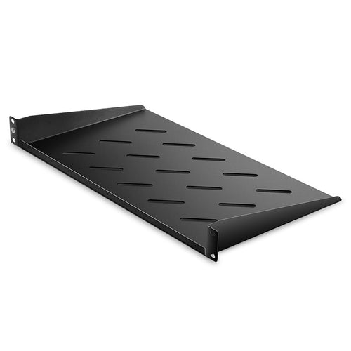1U 19-Zoll-Festregal mit Belüftung und Ausleger, SGCC, 250 mm tief, Tragkraft 10 kg