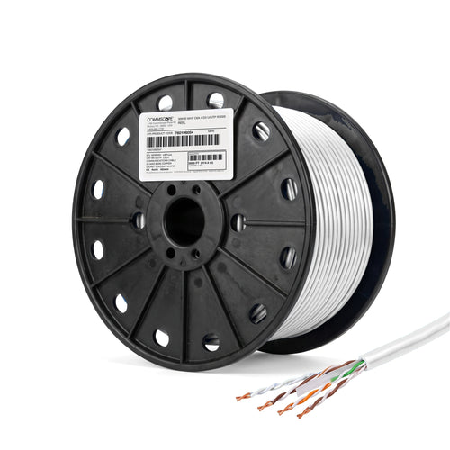 CommScope SYSTIMAX GigaSPEED X10D 3091B Cat6A U/UTP 23 AWG LSZH bulk cable on a reel, 914.4 m, white jacket