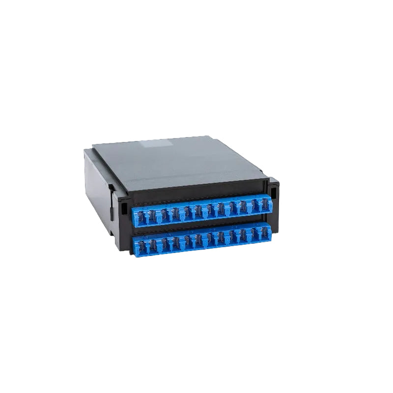 HD-DCS-BO-Modul mit 12 LC-Duplex-PC-Adaptern für OS2-Singlemode-Glasfaser-Patchfelder in Rechenzentren mit hoher Dichte und für rackmontierte Glasfaserverteilersysteme