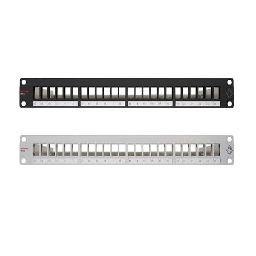 24 port RJ45 patch panel 19 inch rackmount 1U copper network patch panel for structured cabling and data center installations
