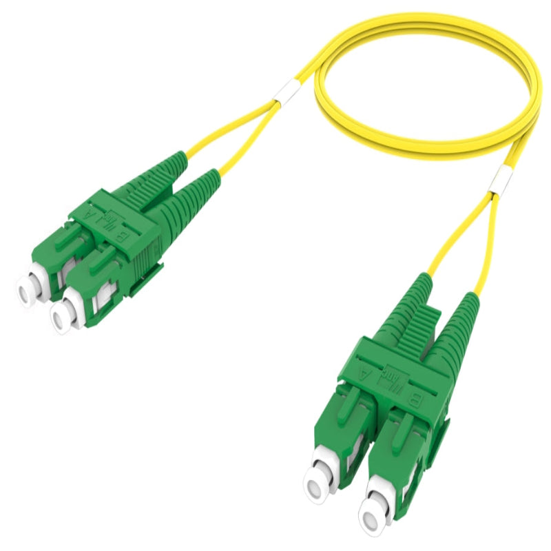 SC/APC-zu-SC/APC-OS2-Einmoden-Duplex-Glasfaser-Patchkabel, gelb, LSZH-SC-APC-Patchkabel für Telekommunikations- und Rechenzentrumsverbindungen