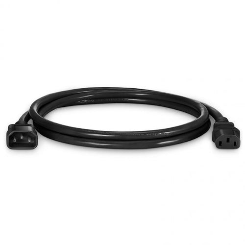IEC C14 naar IEC C13 14AWG 250V 15A stroomverlengkabel zwart voor rack-PDU's en stroomdistributie in datacenters