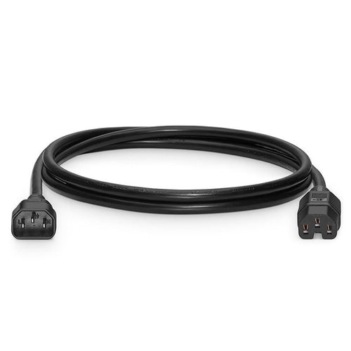 IEC C14 naar IEC C15 14AWG 250V 15A stroomkabel zwart voor rack-PDU's en stroomdistributie in datacenters
