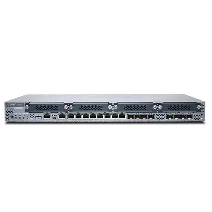 Juniper SRX345-SYS-JE next generation firewall security appliance running Junos OS for branch office VPN and enterprise network protection