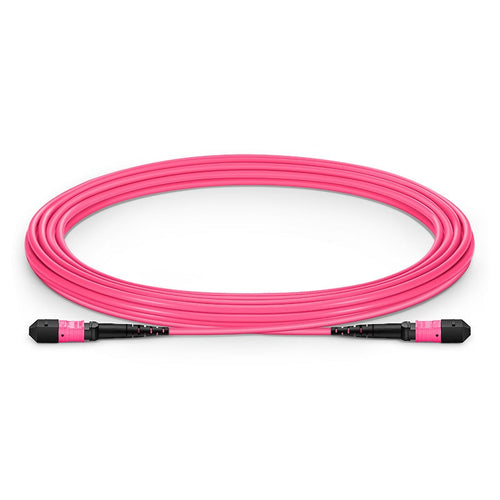 MTP-12 female to female OM4 multimode fiber optic patch cable magenta LSZH 50/125 elite 12 fiber MTP patch cord for high density data center connectivity