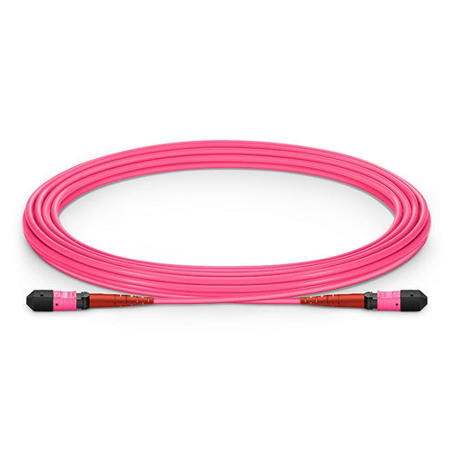 MTP-24 female to female OM4 multimode fiber optic patch cable magenta LSZH 50/125 elite 24 fiber MTP patch cord for high density data center connectivity