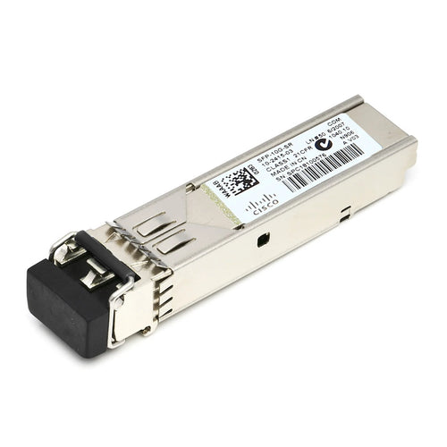 Cisco SFP-10G-LR 10GBASE-LR SFP+ transceiver module with 1310nm wavelength and LC duplex connector for single mode fiber (SMF).